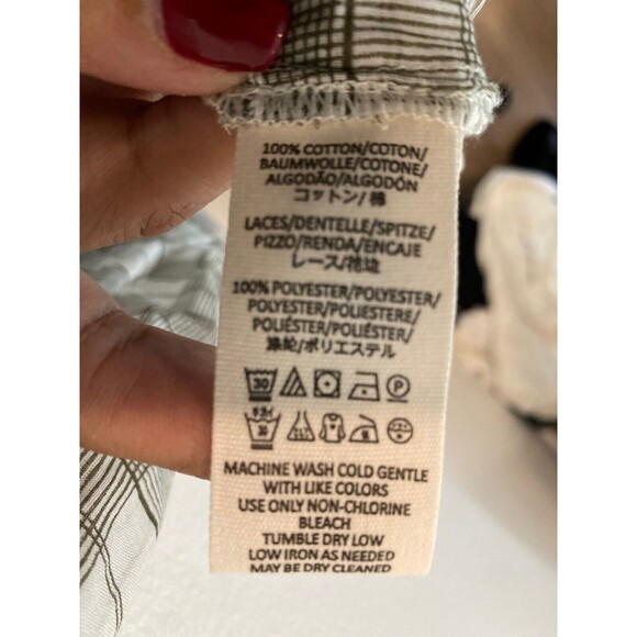 Free People Womens Time Out Ivory Eyelet V-Neck Tunic Top Shirt Large - Picture 8 of 8